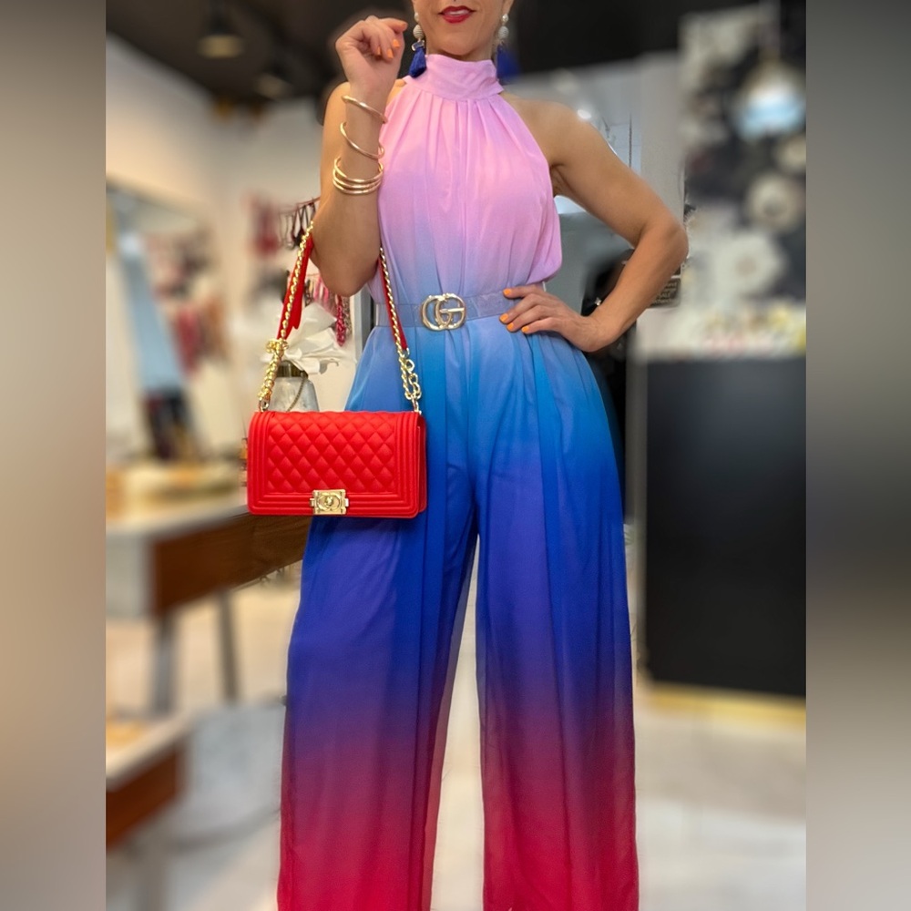 Chic Gradient Halter Jumpsuit